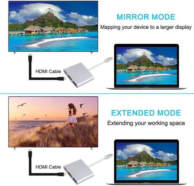 Alt view image 4 of 5 - Type c to Converter Adapter Usbc to 3.1 /USB 3.0/Type C Adapter Type-C HUB Aluminum For Macbook