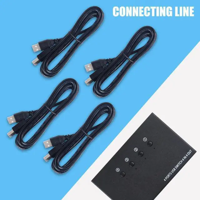 Alt view image 4 of 5 - 4 In 4 Out USB Switch KVM Switch Box 4 USB2.0 Switcher PC Sharing Splitter for Keyboard Mouse Printer Sharing NK-Shoppin
