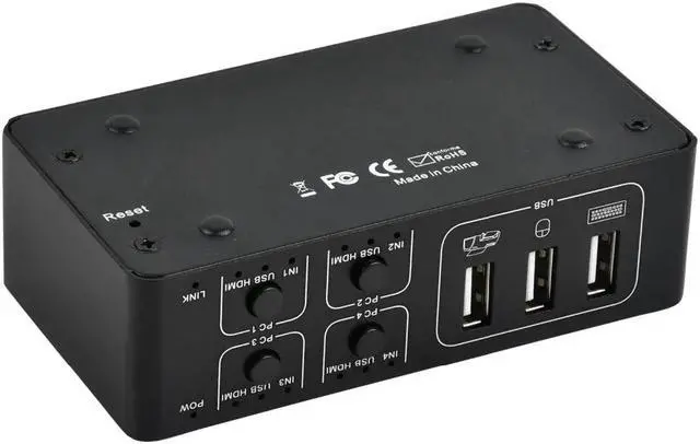 Alt view image 5 of 5 - 4 port 4K HDMI KVM Switch splitter box  USB HDMI 4K KVM Switcher selector control up to 4 monitors for mac os. windows 10