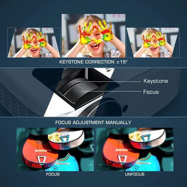 Alt view image 3 of 7 - VANKYO Leisure 510 HD Movie Projector, Video Projector with 230" Projection Size, Support 1080P HDMI VGA AV USB with HDMI Cable and Carrying Bag