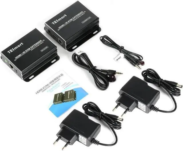 Alt view image 2 of 5 - KVM HDMI Extender 60m USB IR by CAT5e/6 (1 TX + 1 RX ) Support Keyboard and mouse RU IML-AU -US -UK Overseas Warehouse Delivery