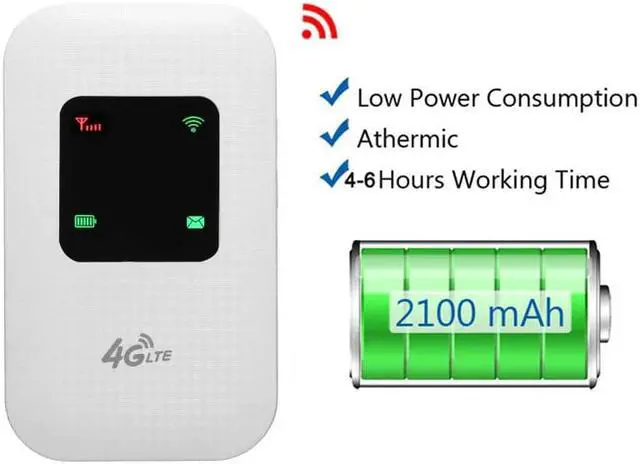 Alt view image 3 of 5 - Mini Hotspot 4G Lte Broadband Mobile Router Wifi Modem 150Mbps  Wifi Wireless Router LED Display for Travel