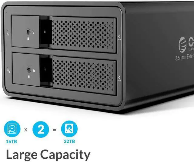 Alt view image 2 of 5 - 95 Series 2 bay 3.5'' USB3.0 to SATA With RAID HDD Docking Station Aluminum HDD Enclosure 36W Power Adapter HDD Case