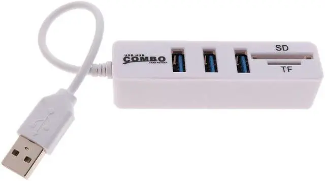 Alt view image 2 of 5 - hub 3.0 with power adapter 2.0 SD/TF Card Reader Hub Adapter Splitter Combo for Computer Laptop 3 Ports Expander adapter