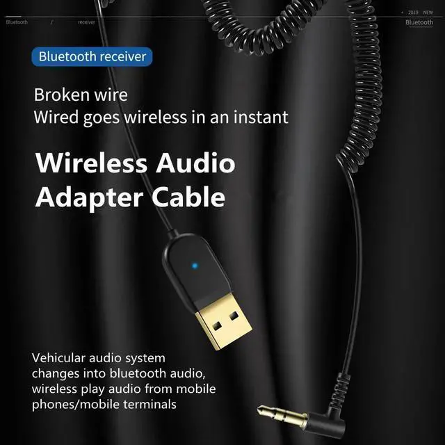 Alt view image 2 of 5 - USB Bluetooth 5.0 Receiver Stereo Wireless Adapter 3.5mm Jack Aux Bluetooth Audio Receiver Music Car Kit Transmitter Mic