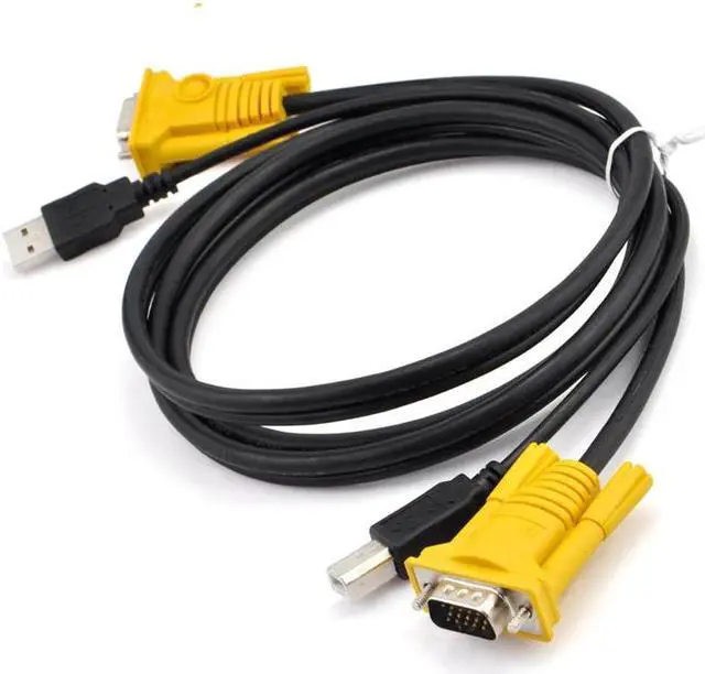 Alt view image 4 of 5 - 1.5M USB KVM Switch Cable USB2.0 15Pin VGA Male to Male USB A to USB B Cord Cables PC Computer Printer Monitor Adapter Converter