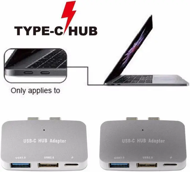 Alt view image 2 of 5 - C To USB 3.0 High Speed Hub Adapter With PD Port For MacBook Pro 13 15 inch
