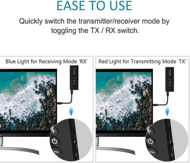 Alt view image 3 of 5 - 3 IN 1 Bluetooth Receiver Transmitter Stereo Bluetooth 5.0 4.2 Audio AUX 3.5mm Jack For TV PC Car Kit Wireless Adapter