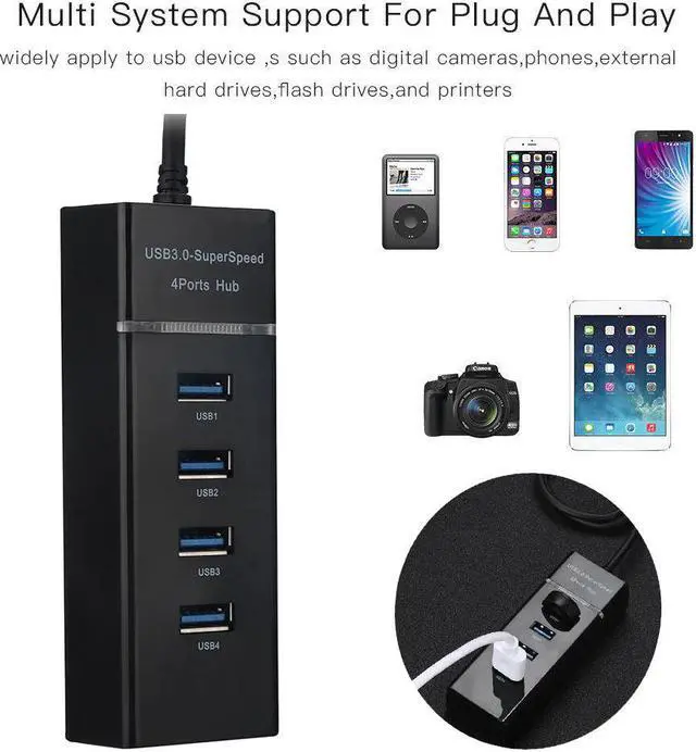 Alt view image 2 of 5 - 4 Port USB 3.0 Multi HUB Splitter Expansion For Desktop PC Laptop Adapt#T2