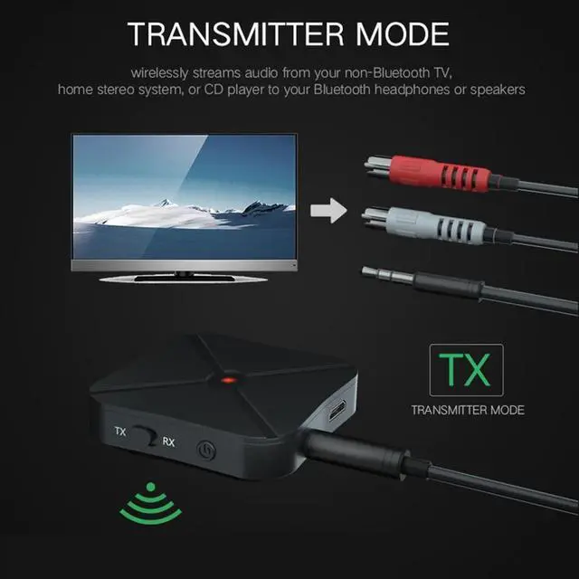 Alt view image 3 of 5 - Audio Receiver Transmitter Bluetooth 5.0 AUX RCA 3.5MM 3.5 Jack USB Music  Adapters Dongle For Car TV PC Speaker