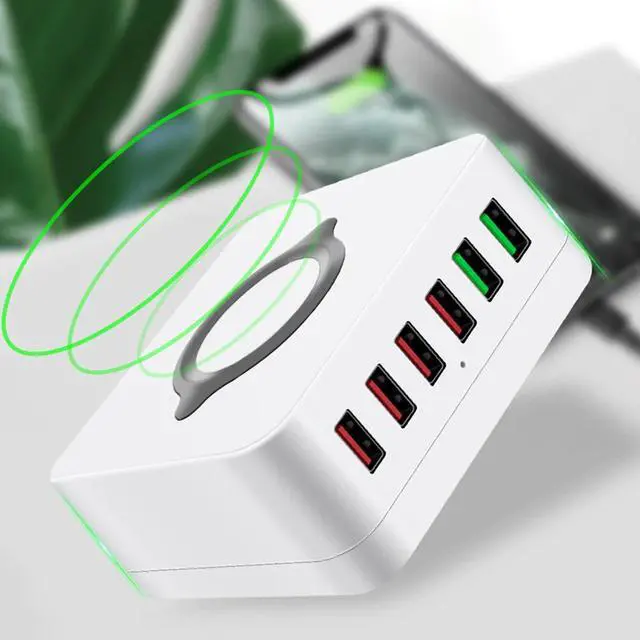 Alt view image 2 of 5 - 6 Ports QC3.0 USB Hub Smart USB Charger Fast Charging Station Stand Dock Hub 5V/2.4A Quick Charge For Mole Phone