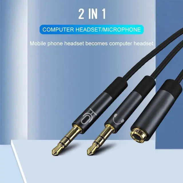 Main image of 3.5mm Headphone Jack Splitter Female To 2 Male Mic Audio Y Splitter Cable Headset To PC Adapter Aux Cable For IPhone