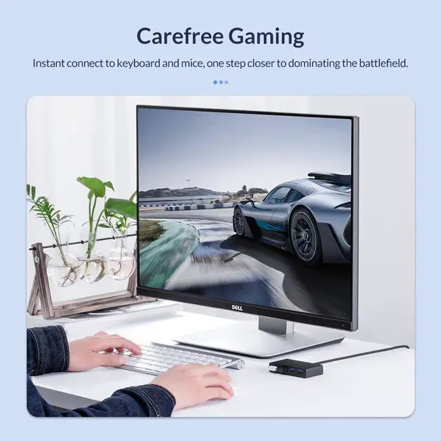 Alt view image 5 of 5 - High Speed 4 Ports USB3.0 Hub USB Port USB Micro Port HUB Charging Hub USB Splitter for  Macbook Air Laptop PC Tablet