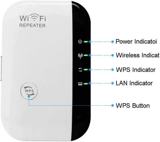 Alt view image 4 of 5 - N 802.11N/B/G WPS 300Mbps WiFi Repeater Network for AP Router Range Signal Expander Booster Extend Amplifier WR03