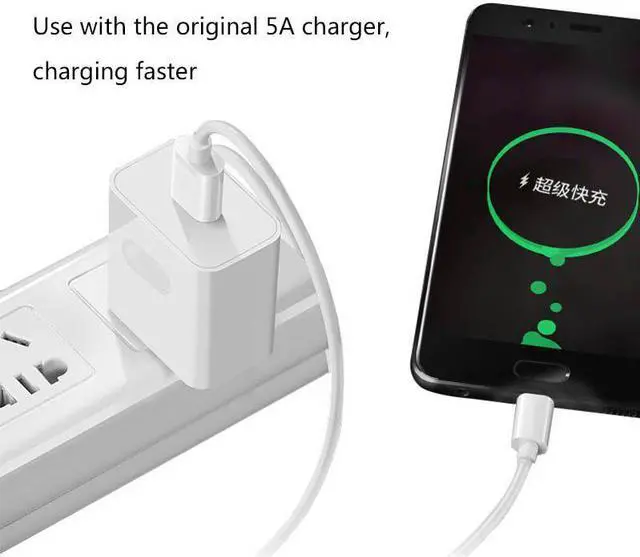 Alt view image 3 of 5 - 1m 1.5m 2m USB C Cable 5A Supercharge USB Type C Cable for  p20 5A Quick Charging Fast Charger Cable for  V10