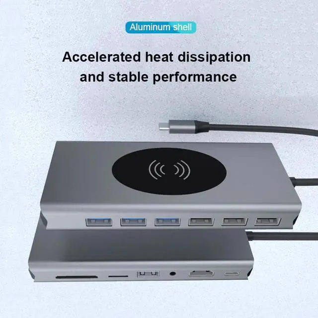 Alt view image 2 of 5 - Thunderbolt 3 Dock USB Hub Type C to HDMI USB3.0 2.0 RJ45 Adapter for MacBook  S8/S9  P30 Pro usb c Adapter