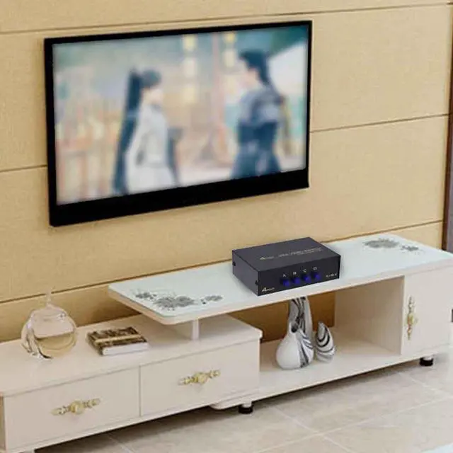 Alt view image 5 of 5 - 4 Ports VGA Displayport TV Projector Accessories Stable For Computer Splitter Box Metal KVM Switch USB 2.0 Hub Sharing HDMI