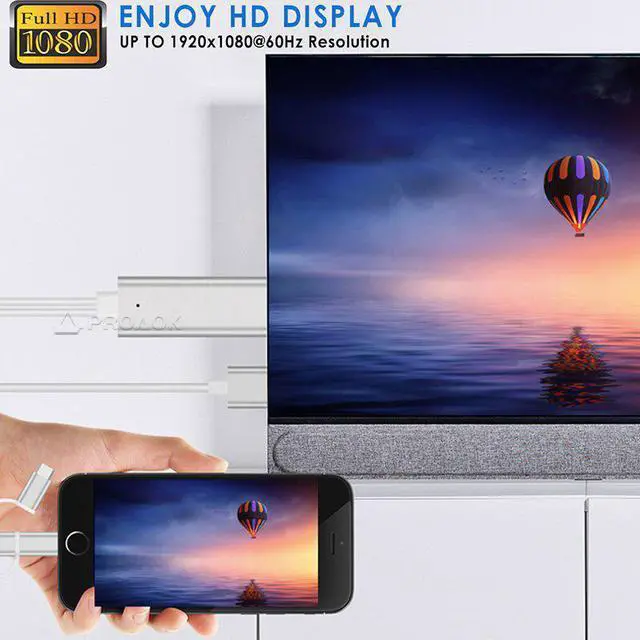 Alt view image 4 of 5 - For Lightning to HDMI Adapter Cable Micro USB/Type C Conector de iPhon to 1080P HDMI Adaptador MHL USBC Converter For  P30