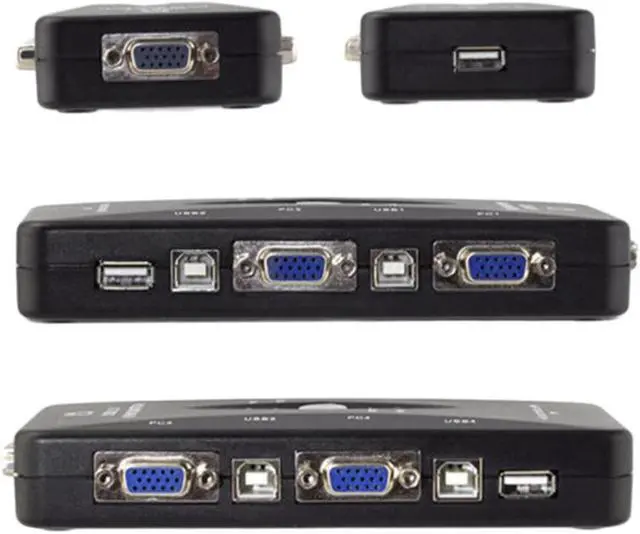Alt view image 5 of 5 - 4 Port Durable Synchronization Switch Portable VGA Splitter Video Cable Stable Transfer Laptop Kvm Anti-interference Data