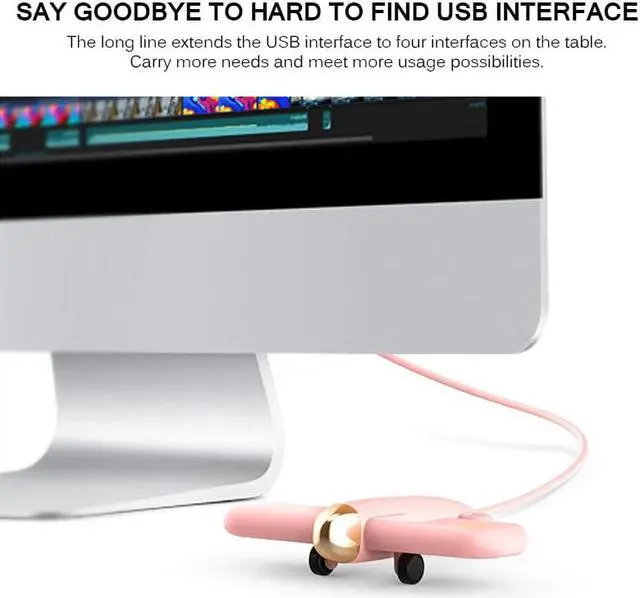 Alt view image 5 of 5 - 4 Ports USB 2.0 HUB Usb Hub 3.0 Portable Hub Usb Aircraft Shape USB Splitter External Multi Ports USB HUB For