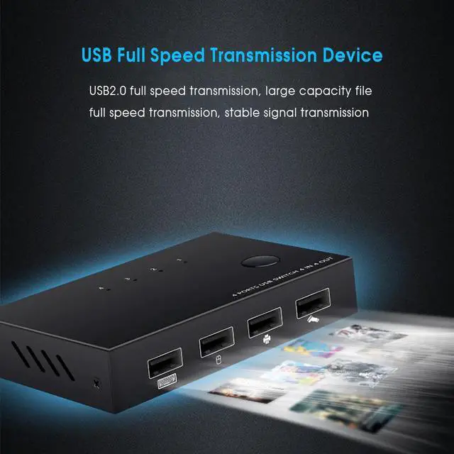 Alt view image 5 of 5 - 4ports Usb Kvm Switch Switcher Splitter Printer Mouse Keyboard Share 4 Devices Usb2.0 Kvm Switcher Box Adapter