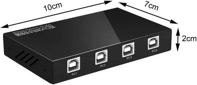 Alt view image 3 of 5 - USB 2.0 Switcher USB KVM Switch for Keyboard Mouse Printer Monitor 2 PCs Sharing 4 Devices USB Switch