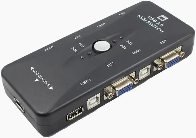 Alt view image 5 of 5 - Brand KVM Switches New 4-Port USB 2.0 KVM Switch Mouse/Keyboard/VGA Video Monitor 200MHz 1920x1440 Support SVGA VGA