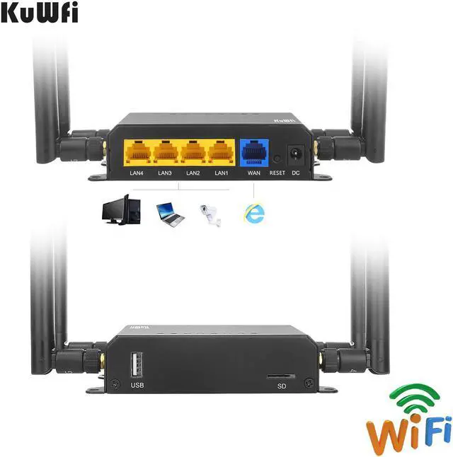Alt view image 2 of 5 - 4G WiFi Router CAT4 150Mbps LTE CPE Wireless Car Wifi Router Repeater Strong Wifi Signal With APN &4*5dbi Antenna