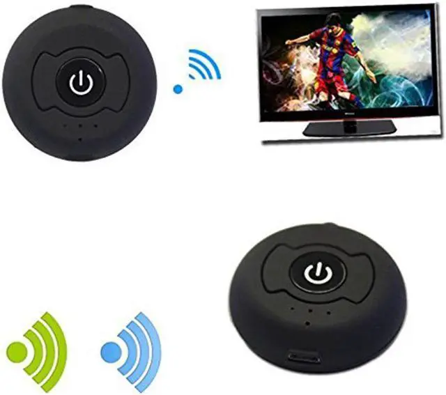 Alt view image 3 of 5 - Connection Portable Bluetooth 5.0 RCA Aux 3.5mm Stereo Audio TV Transmitter Wireless Music Adapter For Two Headphones