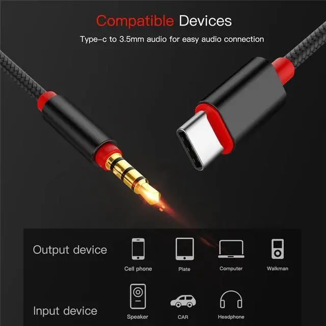 Alt view image 2 of 5 - 2019 NEW USB Type C Aux Audio Cable to 3.5mm Jack Female Speaker Cable for Headphone Headset Aux Cord for