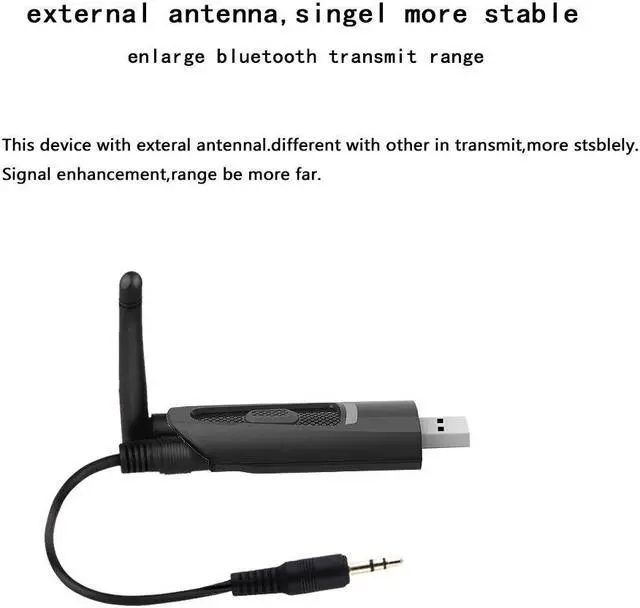 Alt view image 5 of 5 - Low Latency / LL Bluetooth 5.0 Transmitter Audio USB Adapter 3.5mm AUX Jack Wireless Dongle Apt-X Transmitter for TV PC PS4