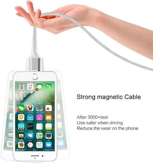 Alt view image 5 of 5 - 1.5M USB Type C/Micro USB/IOS 3IN1 Magnetic Cable USB-C Type-C Fast Charge Adapter Magnet Cable For iPhone  Mole Phone