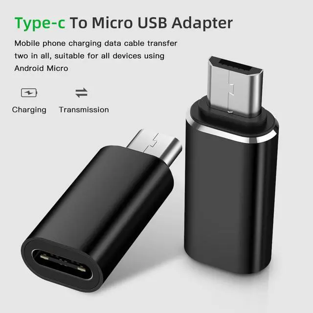 Alt view image 2 of 5 - C Adapter USB C to Micro USB Cable Alloy Micro USB Male to  C Female Adapter Converter Connector for Phone Tablet