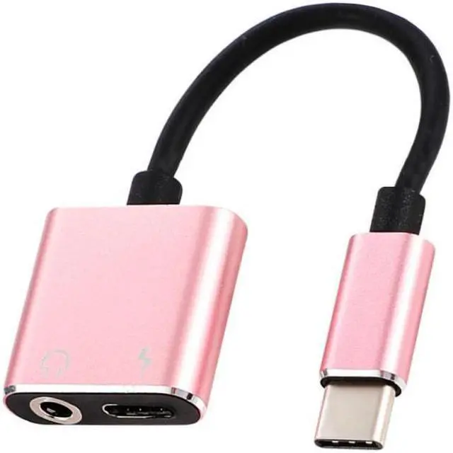 Alt view image 2 of 5 - 1pc New Universal USB C Fast Audio Convertor Headphone Jack Type-C To 3.5 Mm Adapter 2 In 1 Charging Cable For  6/ Note3