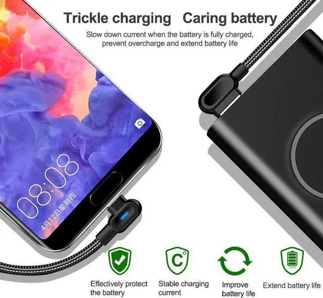 Alt view image 4 of 5 - 90 Degree Type C Cable Usb C 5A Fast Quick Charge QC 3.0 QC3.0 Cable For    Usb-C 1 2 Meter Dropshipping