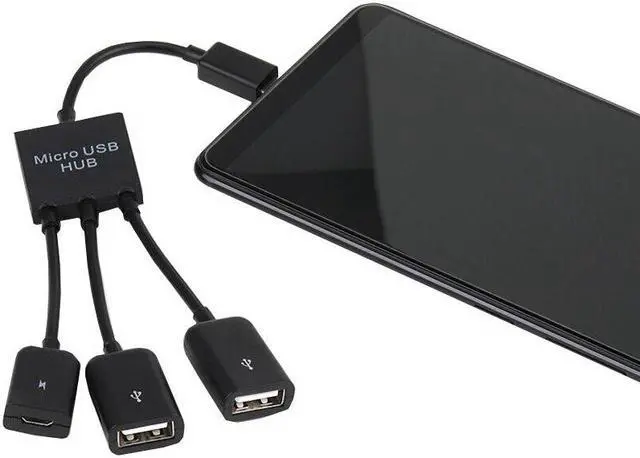 Alt view image 2 of 5 - 3 In1 Hub Adapter OTG 3in1 USB Type-C Micro OTG USB 3 Port Game Mouse Keyboard Adapter Cable Flash Disk Adapters mouse USB Port