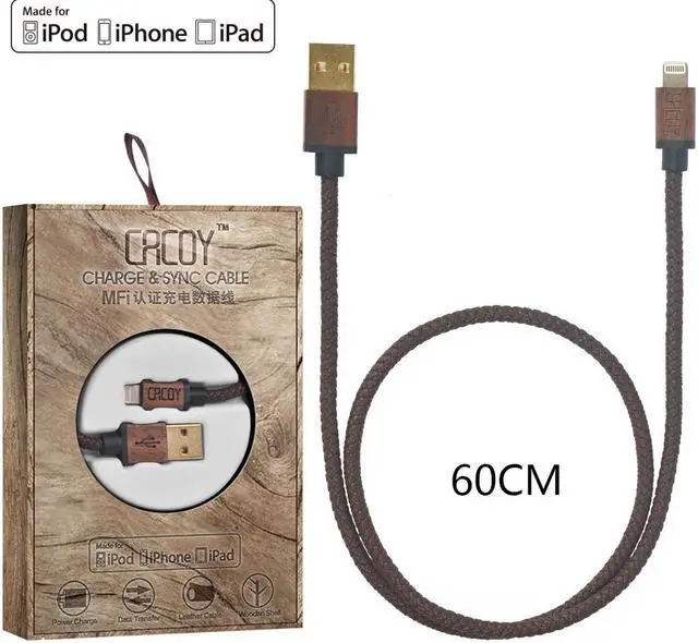 Main image of MFi Certified For Lightning Cable 60cm PU Leather Durable and Fast Charging Cable for iPad,iPhone Xs/XS Max/XR/8/7Plus/6s/5s etc