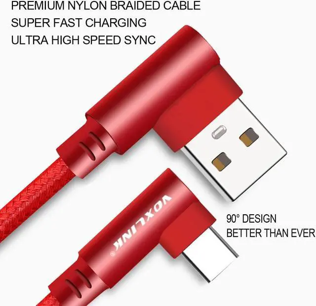 Alt view image 2 of 5 - USB Type C 90 Degree Fast Charging usb c cable Type-c  Cord Charger usb-c For  S8 S9 Note 9 8  mi8 mi6