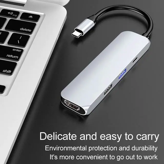 Alt view image 5 of 5 - C Dock  Hub 3.0 to HDMI 4K Type-C Adapter  Multiplier Hub 2.0  C Splitter PC Accessories For  Macbook Pro HUB