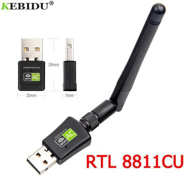 Main image of 600Mbps Dual Band 2.4G + 5Ghz Free Driver USB WiFi Adapter Wi-Fi Antenna Wifi Dongle Laptop PC Receiver RTL8811CU