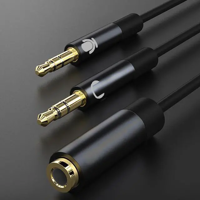 Alt view image 4 of 5 - 3.5mm Headphone Jack Splitter Female To 2 Male Mic Audio Y Splitter Cable Headset To PC Adapter Aux Cable For IPhone