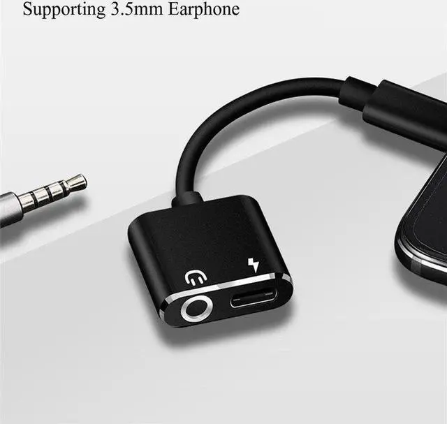 Alt view image 3 of 5 - C Aux Jack Headphone Adapter Charger Audio Cable USB C -C to 3.5mm Earphone Splitter Charging For Mi 8 Lite A2 (L1130)