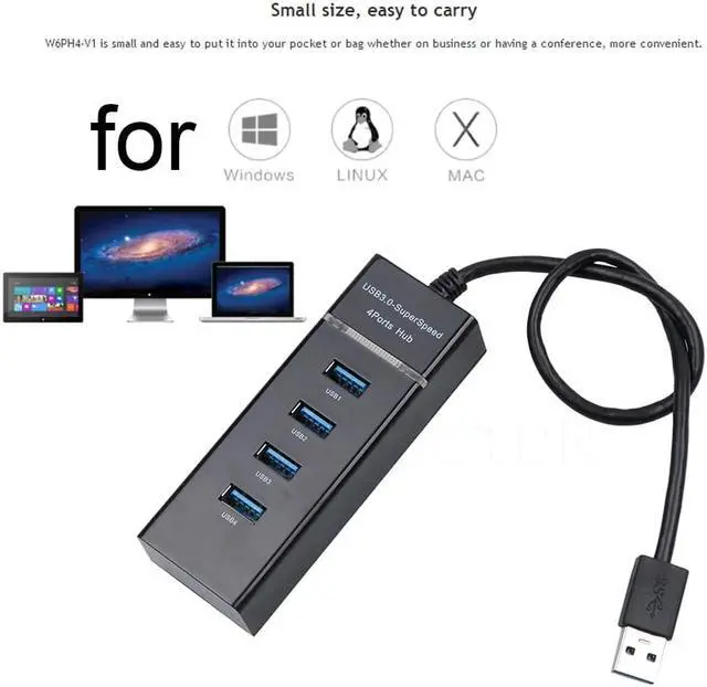 Alt view image 5 of 5 - 4 ports High Speed USB HUBs Hi-Speed 4 Port USB 3.0 Multi HUB Splitter Expansion For Desktop PC Laptop Adapter USB HUB