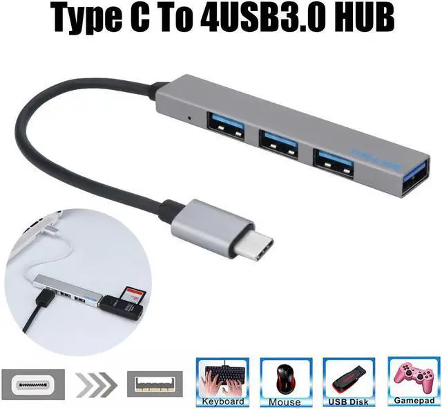 Alt view image 5 of 5 - Type-C To 4 USB HUB Expander Ultra-Thin Mini Portable 4-Port USB 3.0 Hub safe and durable#T2