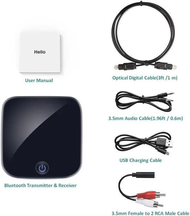 Alt view image 2 of 5 - Transmitter Receiver Wireless Audio Adapter Optical Toslink/SPDIF/3.5mm Stereo Output Support SBC RX ACC#20