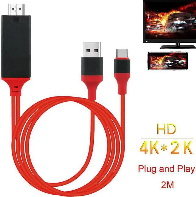 Main image of Type C USB-C Phone To TV TV Projector Video Adapter MI Cable for  Galaxy S8 S9 S10 Note 8 Note9 Note10 LG Macbook