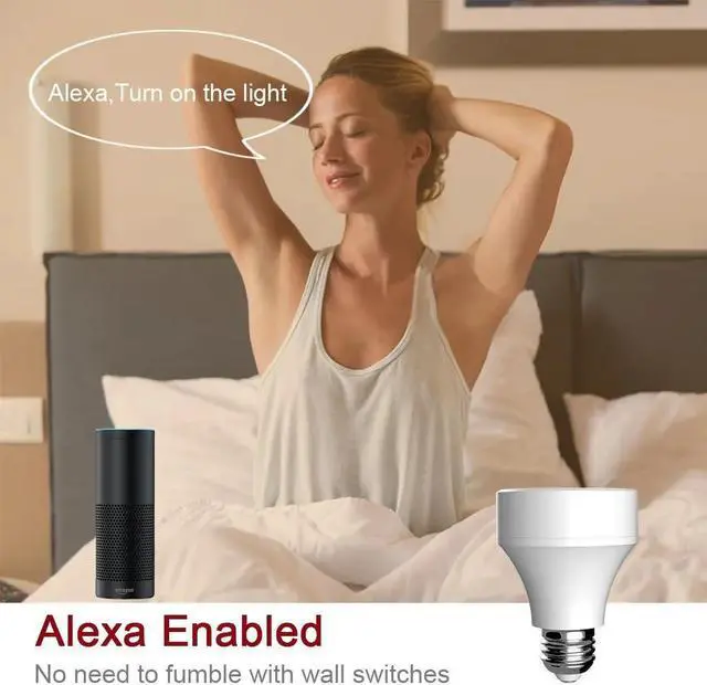 Alt view image 4 of 5 - Wifi Bulb Socket E26 Wi-Fi Led Light Bulbs Timer Holder Wireless Lamp Adapter  Works with Alexa and Google Home