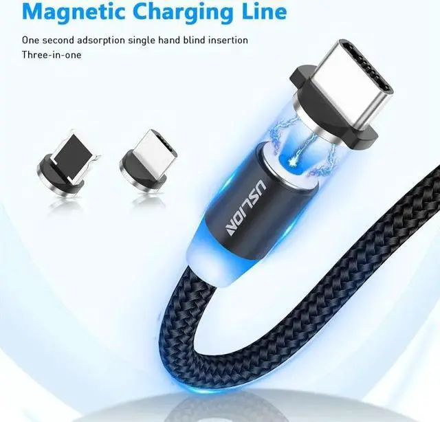 Alt view image 2 of 5 - Magnetic Micro USB Cable For  S10 S9 Type-c Charging Charge For iPhone XS XR 8 7 Magnet Charger USB Type C Cables