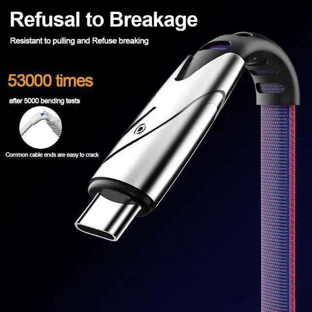 Alt view image 2 of 5 - 3 in 1 USB Cable Multi Charge Micro USB Type C Cable for  8 for  S20 for  Mi 10 for  Fast Charging