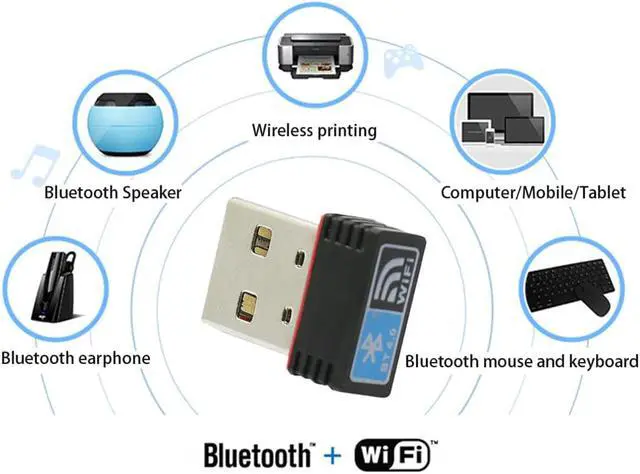Alt view image 4 of 5 - 150Mbps Dual Mode Accessories Wireless USB Mini Network Card Bluetooth 4.0 PC Laptop Portable Home Dongle Receiver Wifi Adapter